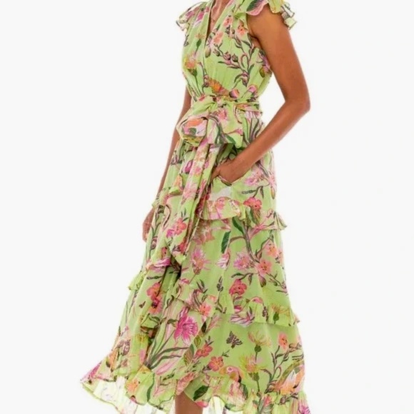 Banjanan Sadie Wrap Dress in Jubilee Pistachio Green sz S